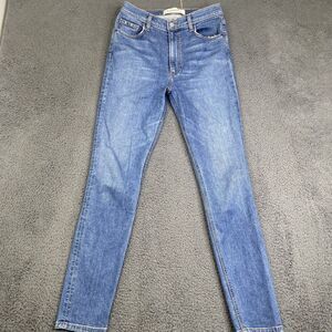 Reformation Jeans Womens 29 Blue High Skinny Rhine Wash Made USA Stretch Denim